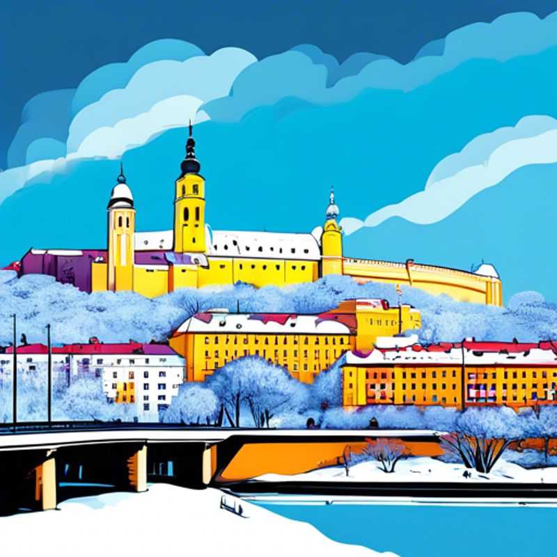 Uma família com crianças explorando a encantadora cidade de Bratislava, Eslováquia, durante uma viagem de 4 dias no inverno, enquanto desfrutam de experiências de bem-estar de luxo.