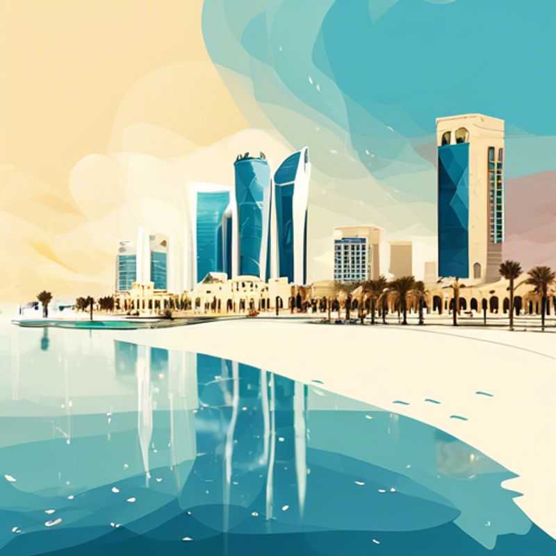 Três casais explorando a deslumbrante arquitetura moderna de Doha, Qatar, durante sua estadia de luxo de 3 dias no inverno.