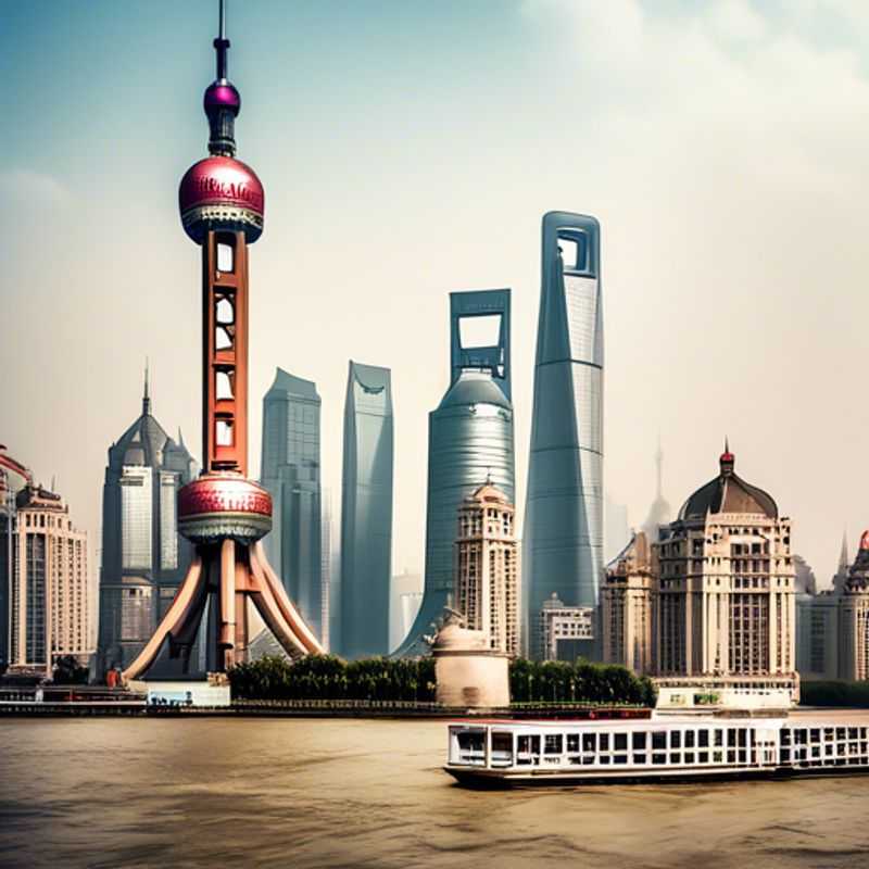 Two couples savoring the vibrant skyline of Shanghai, China, illuminated against a winter evening sky, as they embark on a luxurious 24-hour romantic adventure.