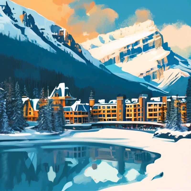 Família desfrutando de um momento relaxante em Banff, Canadá, com as montanhas majestosas ao fundo, durante uma viagem de bem-estar em busca de uma coolcation de uma semana.