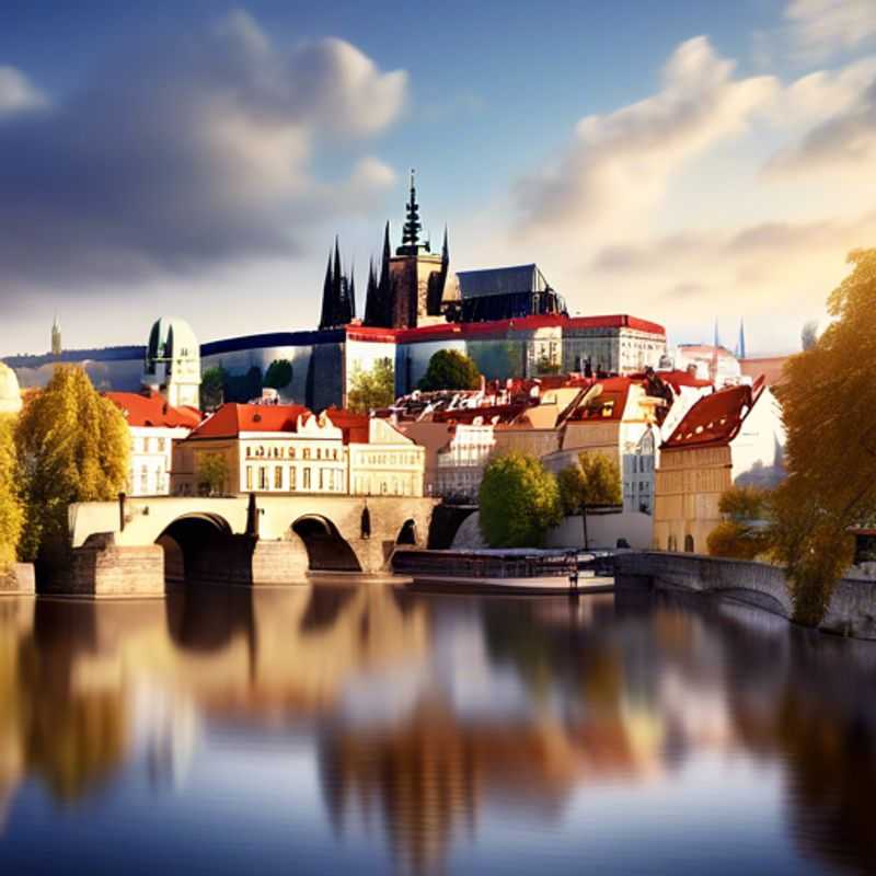 Two couples savoring gourmet delights at a cozy café in Prague, Czech Republic, surrounded by charming winter scenery during their luxurious three-week culinary adventure.