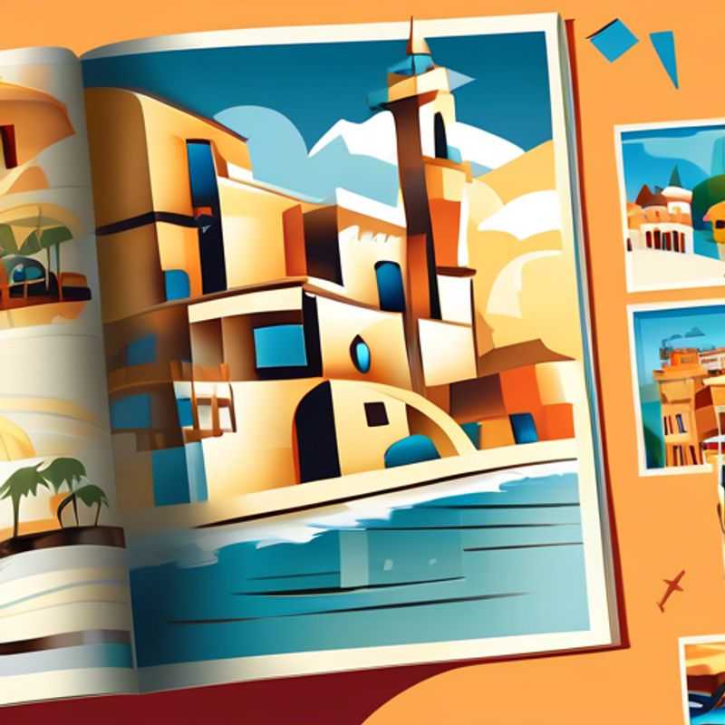 A luxurious travel guidebook or personalized itinerary, open to reveal exciting destinations and travel plans.