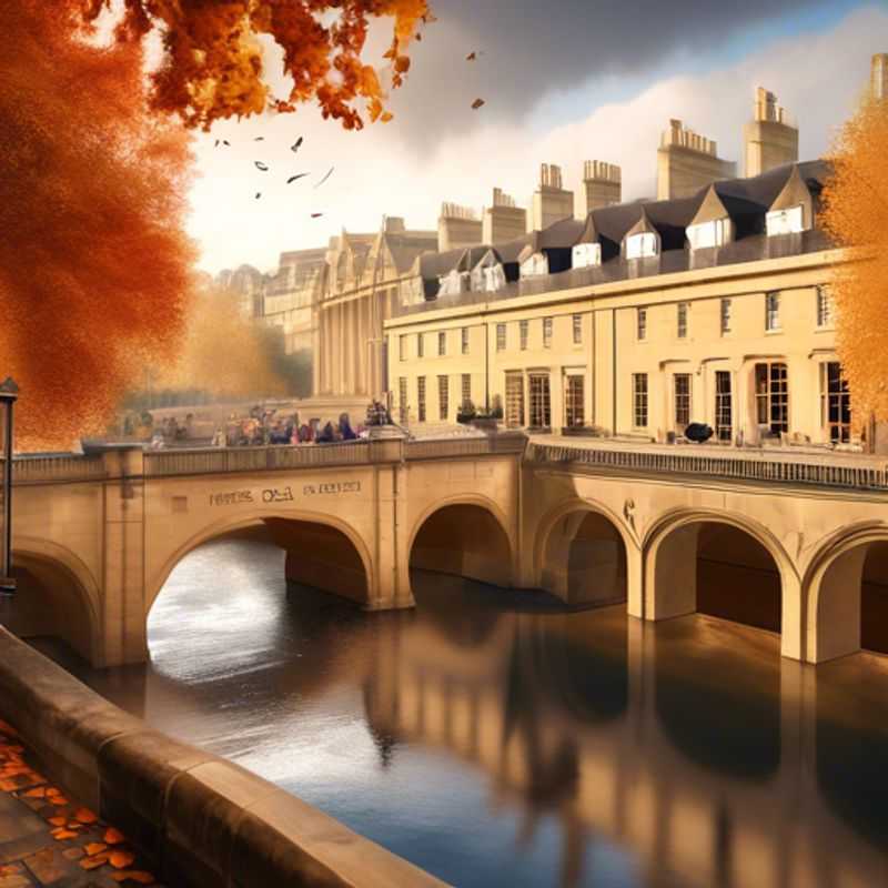 Une famille avec des enfants explorant les magnifiques rues de Bath, au Royaume-Uni, lors de leur voyage de luxe de 5 jours en automne.