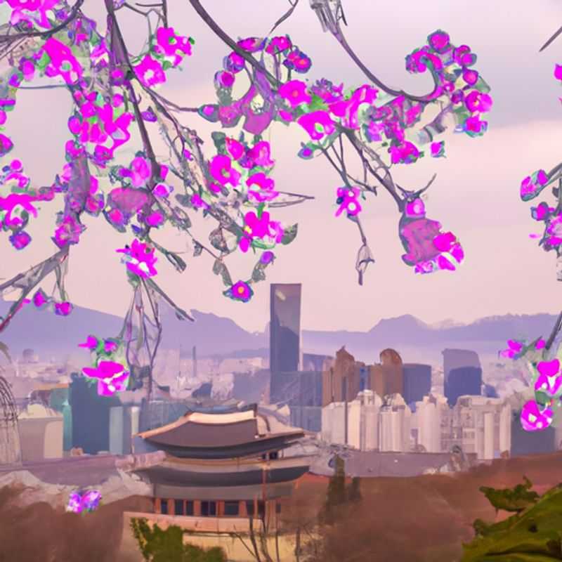 Um viajante solitário contempla a vibrante metrópole de Seul, Coreia do Sul, durante sua jornada primaveril de duas semanas, imerso na cultura e nas paisagens da cidade.