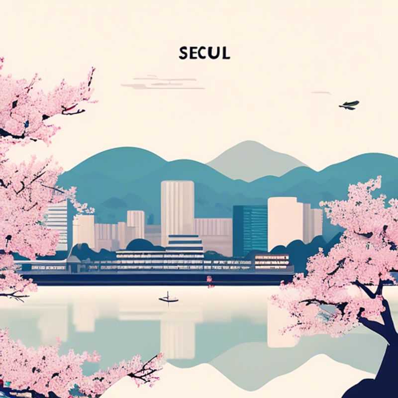 Deux couples explorant les jardins en fleurs de Séoul, Corée du Sud, lors de leur escapade printanière de trois semaines, incarnant l'esprit du voyageur de luxe.