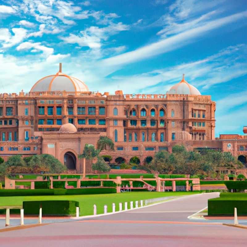 Um viajante solitário contempla a majestosa Grande Mesquita Sheikh Zayed em Abu Dhabi, Emirados Árabes Unidos, sob o céu azul-celeste do inverno, durante sua jornada de uma semana para se reconectar e se revigorar.