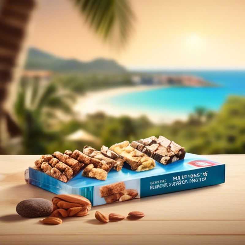 A variety of snacks and energy bars, including granola bars, protein bars, and fruit and nut mixes.