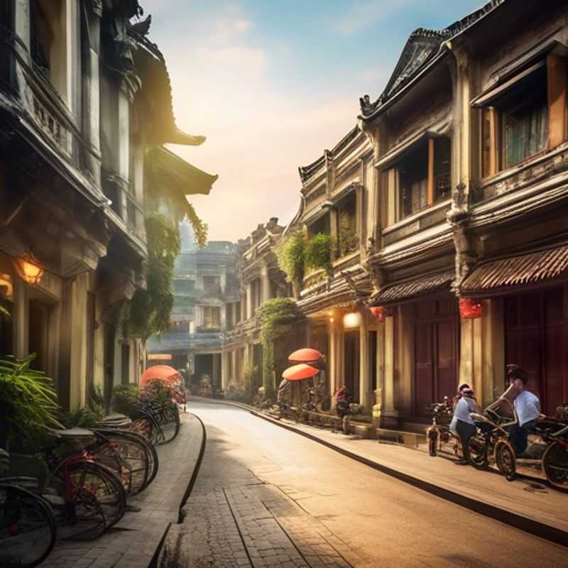 A couple savoring the vibrant autumn colors of Hanoi, Vietnam, as they explore the city's rich culture and culinary delights during their luxurious 24-hour staycation.