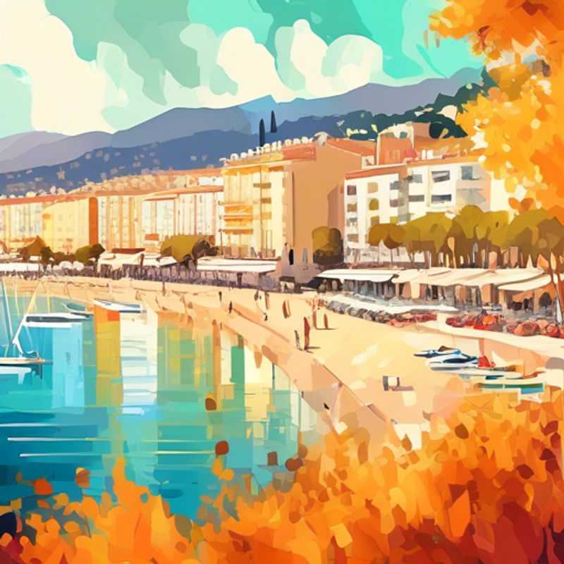 Here are a few options for alt text in Portuguese for an image of Cannes, France, in an article about whether Cannes is considered luxury: