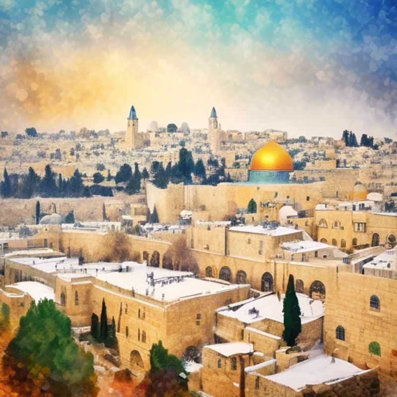 Trois couples explorant la vieille ville de Jérusalem, Israël, pendant leur séjour de deux semaines en hiver, entourés de l'atmosphère historique et spirituelle de cette destination unique.