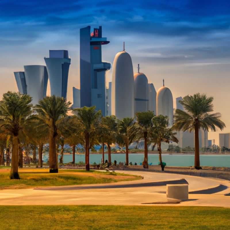 Visita à Pérola do Catar em Doha, Catar, durante o inverno