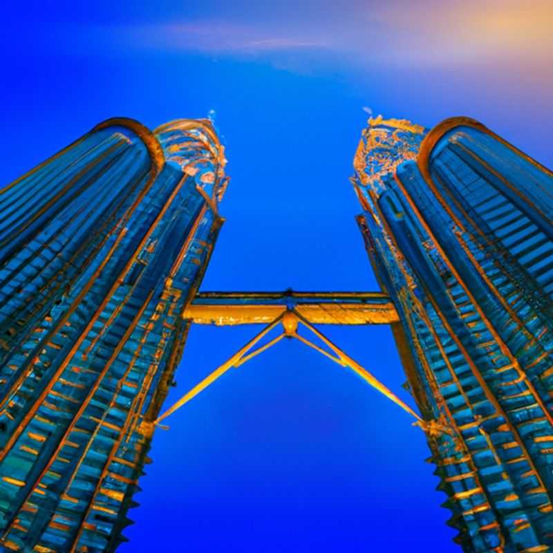 Dois casais desfrutam da vibrante metrópole de Kuala Lumpur, Malásia, com as icônicas Torres Petronas ao fundo, durante sua viagem de 3 dias de inverno.
