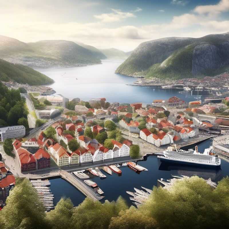 Un voyageur solitaire profite de la beauté hivernale de Bergen, Norvège, avec ses maisons colorées et ses montagnes enneigées. Il s'apprête à vivre des moments inoubliables lors de son séjour de deux semaines dans cette ville fascinante.