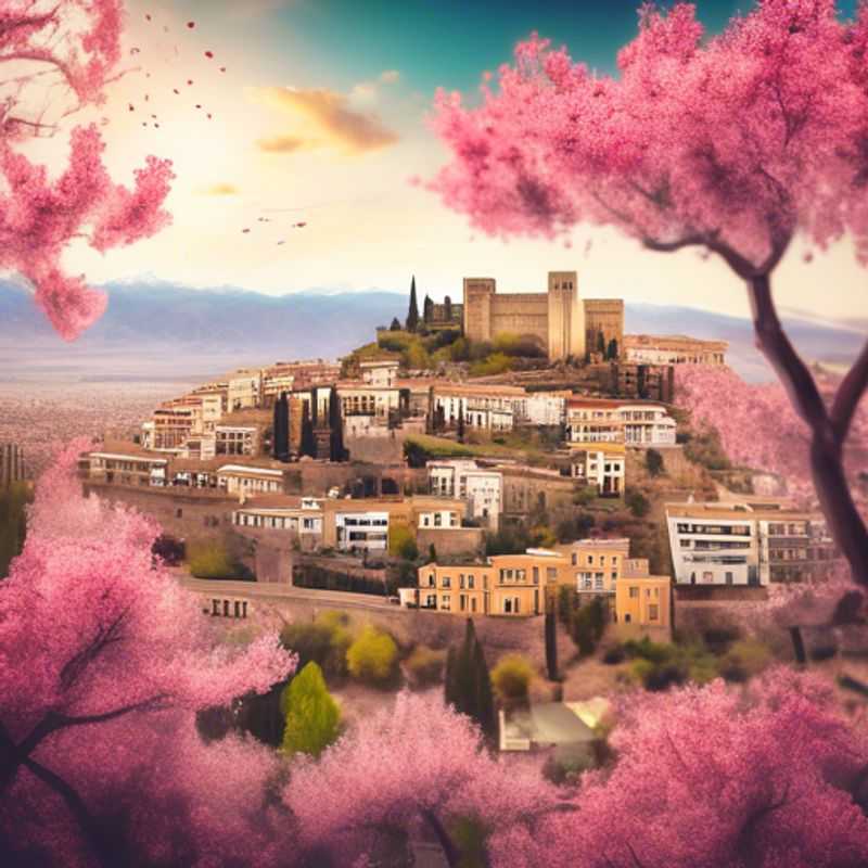 Une famille avec des enfants découvrant la beauté de Grenade, en Espagne, lors de leur voyage de trois semaines au printemps, entourée de paysages enchanteurs et de l'architecture mauresque.