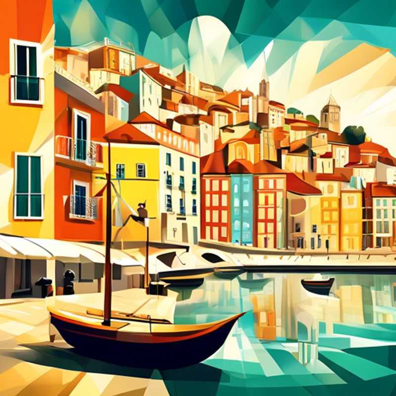 Trois couples explorant les ruelles ensoleillées de Lisbonne, Portugal, lors de leur escapade estivale de 5 jours, entourés de l'architecture colorée et des vues imprenables sur la mer.