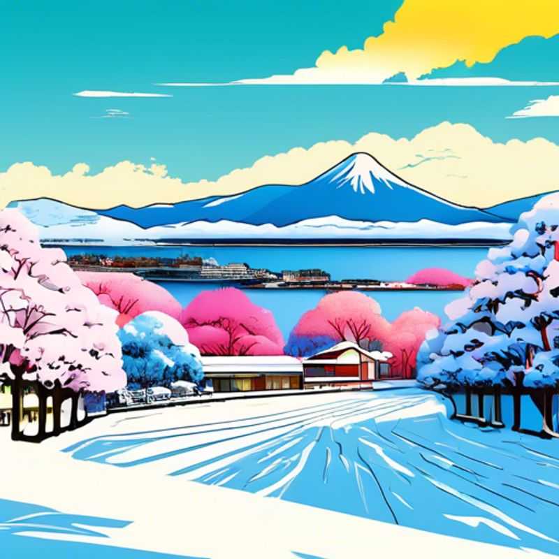 Deux couples, membres du Luxury Group Traveler, profitant de la beauté enneigée d'Hokkaido, au Japon, lors de leur escapade de 5 jours à la recherche de la fraîcheur.
