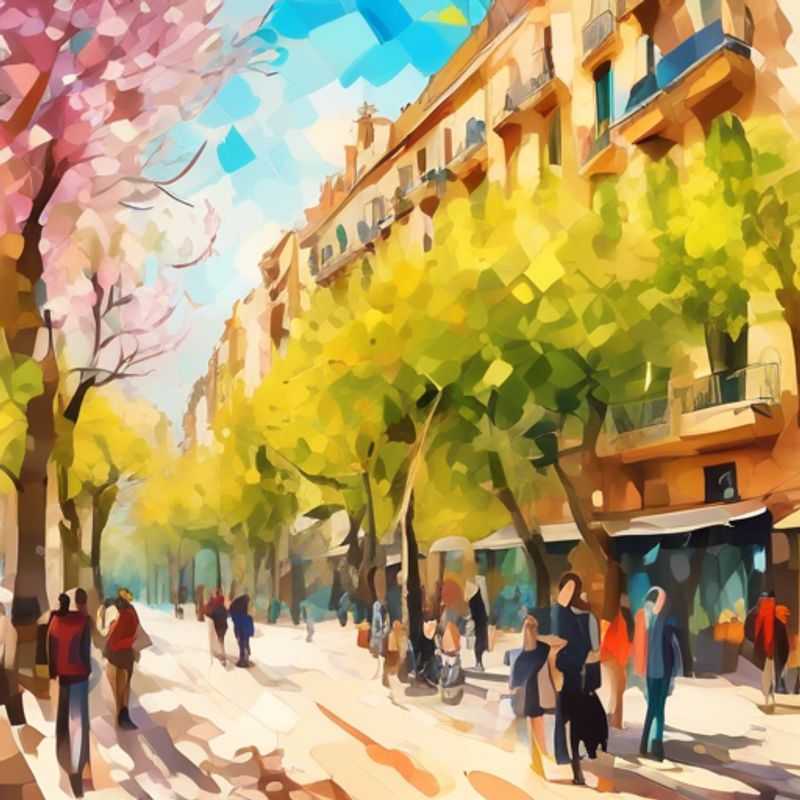 Un viajero solitario disfrutando de la vibrante arquitectura de Barcelona, España, mientras explora la ciudad durante dos semanas en primavera, capturando momentos de lujo y conexión social.