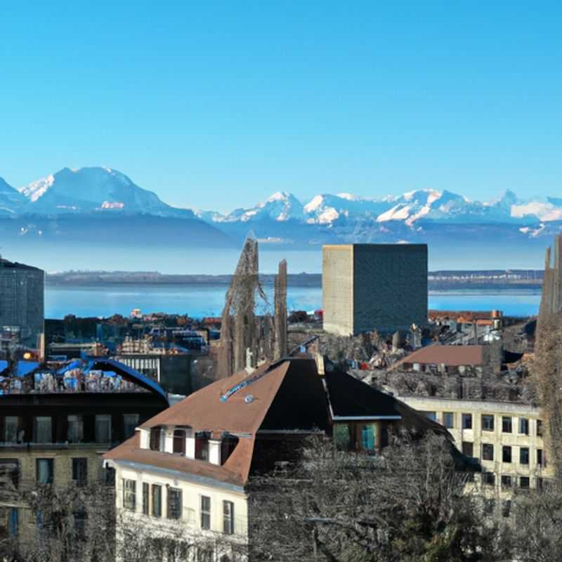 Visite à Place de la Palud em Lausanne, Suíça, durante o inverno