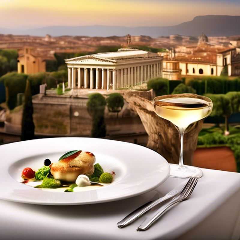 Two couples savoring exquisite Italian cuisine at a charming outdoor trattoria in Rome, Italy, during their luxurious two-week summer getaway, surrounded by historic architecture and vibrant street life.