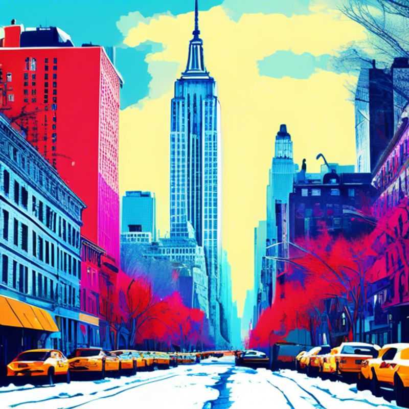 Un voyageur en solo, The Luxury Gap Year Traveler, profite de la magie hivernale de New York City, avec l'Empire State Building scintillant en toile de fond.