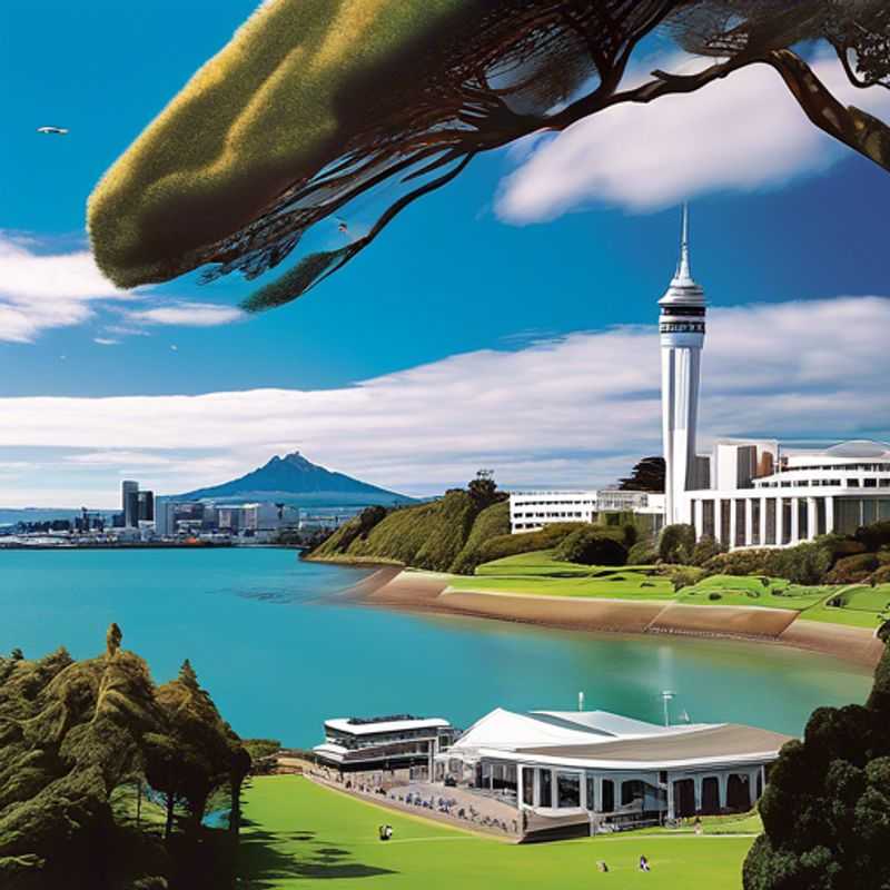 Three couples exploring the vibrant landscape of Auckland, New Zealand, surrounded by blooming flowers and lush greenery during their 5-day spring adventure, capturing the essence of luxury travel and friendship.