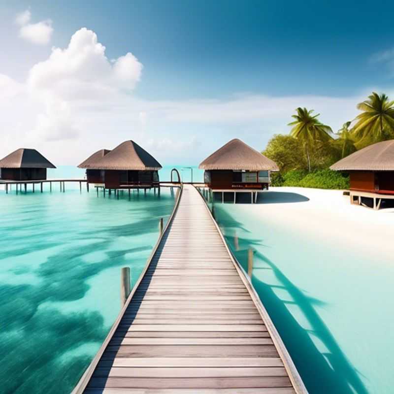 A solo luxury adventurer soaking in the serene beauty of the Maldives, surrounded by crystal-clear waters and pristine white sands, during a blissful 24-hour winter getaway.