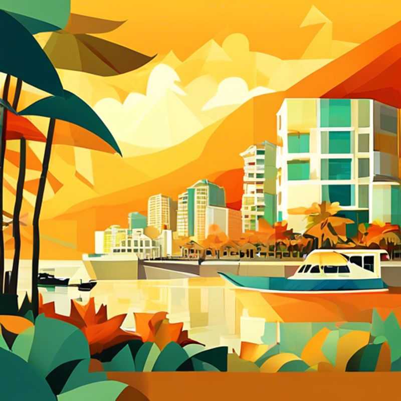 Da Nang, Vietnam : Vue luxueuse sur la baie, illustrant le potentiel de luxe de la ville. (Da Nang, Vietnam: Luxurious view of the bay, illustrating the city's luxury potential.)