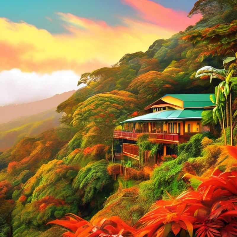 Un paysage luxuriant de Monteverde, Costa Rica, illustrant son potentiel de luxe et d'écotourisme.