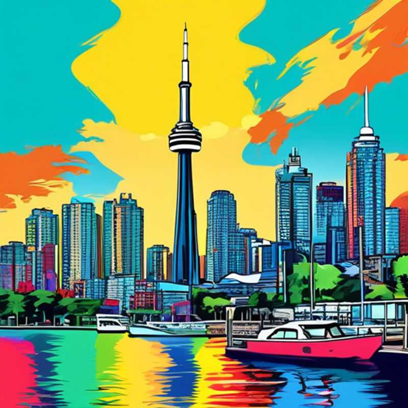 Tres parejas disfrutando del vibrante ambiente de Toronto, Canadá, durante su viaje de lujo de 5 días en verano, rodeados de rascacielos y naturaleza.