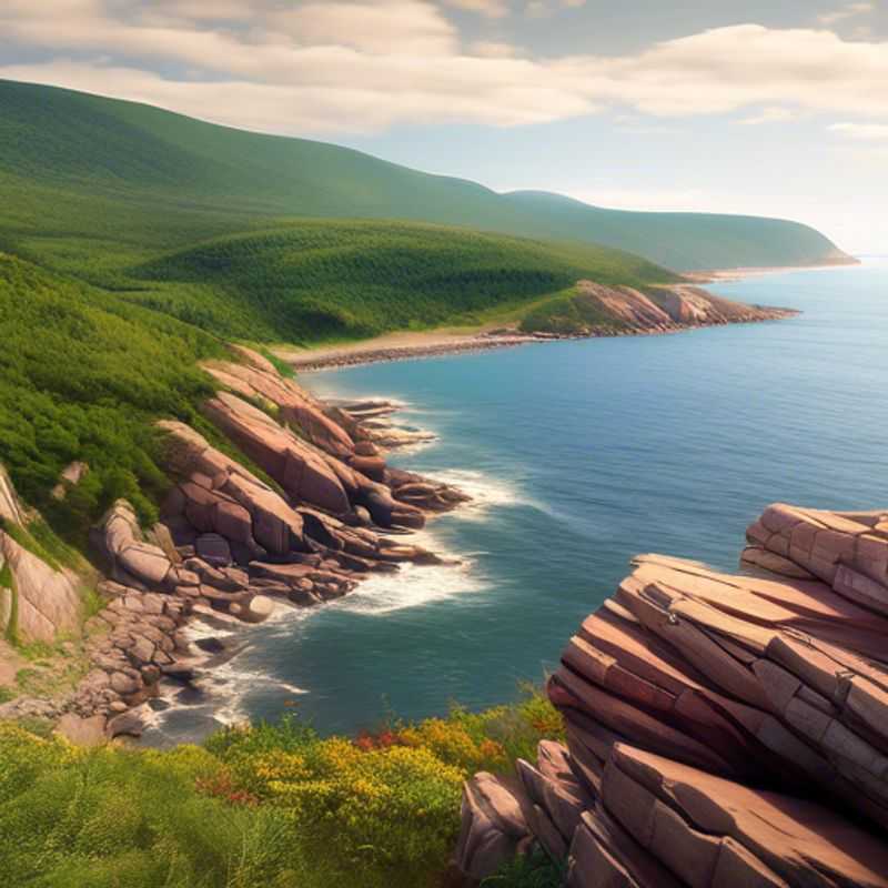 A family with children exploring the stunning winter landscape of Cape Breton Island, Canada, surrounded by snow-covered mountains and the vibrant colors of the local culture during their 4-day luxury adventure.