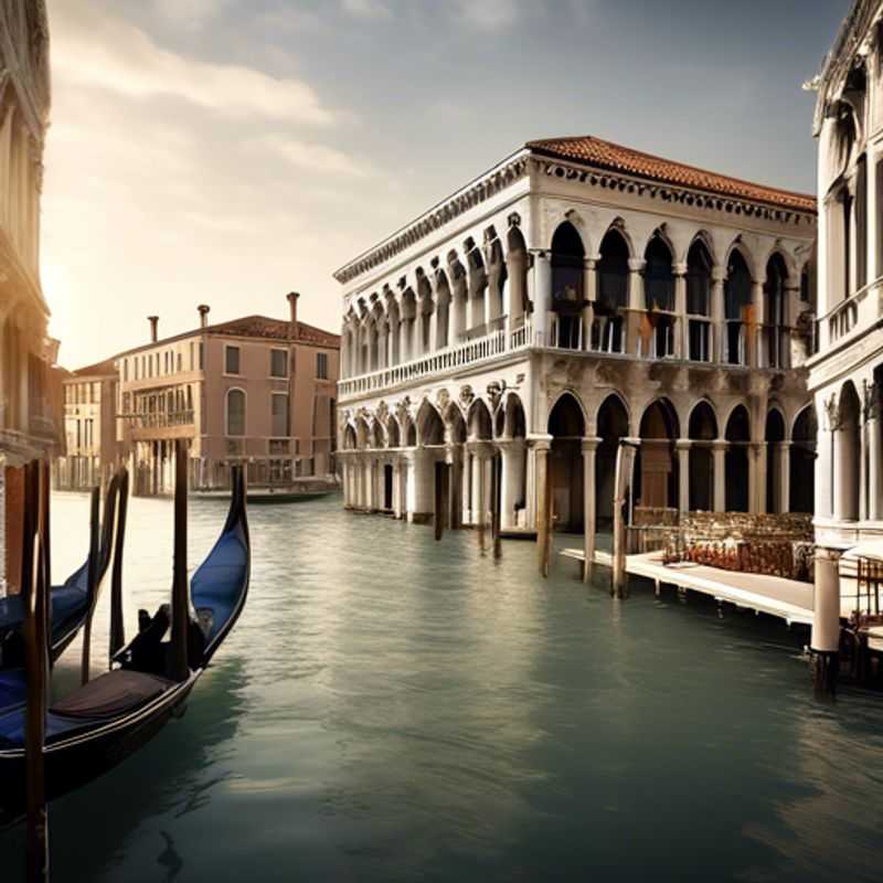Un viajero solitario, el influencer de lujo, disfrutando de la magia invernal de Venecia. Los canales congelados y los puentes cubiertos de nieve crean un escenario único para esta aventura italiana.