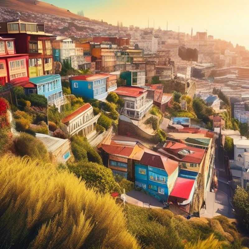 Deux couples découvrant les couleurs vibrantes et l'architecture unique de Valparaiso, Chili, lors de leur escapade hivernale de 24 heures.