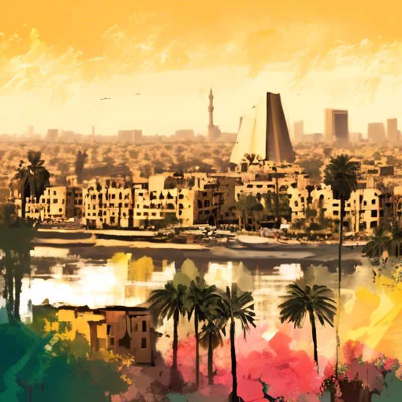 Una pareja disfrutando de la majestuosidad de las pirámides de Giza bajo el brillante sol de primavera en El Cairo, Egipto, durante su viaje de 5 días como viajeros de lujo a largo plazo.