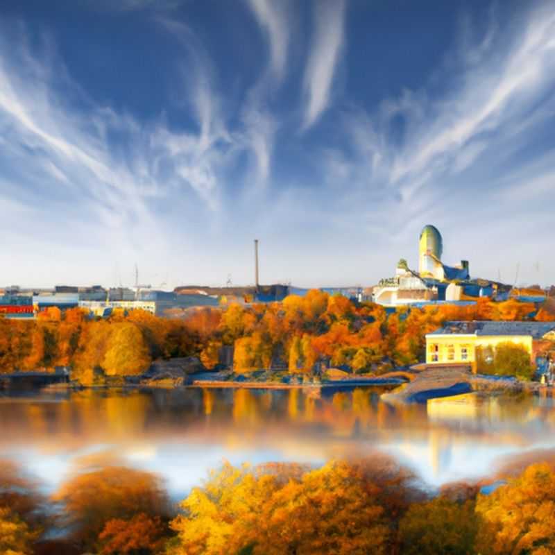Uma viajante solitária contempla a serena beleza de Helsinque, Finlândia, com sua arquitetura deslumbrante e folhagem outonal vibrante, durante sua jornada de uma semana pela capital finlandesa no outono.