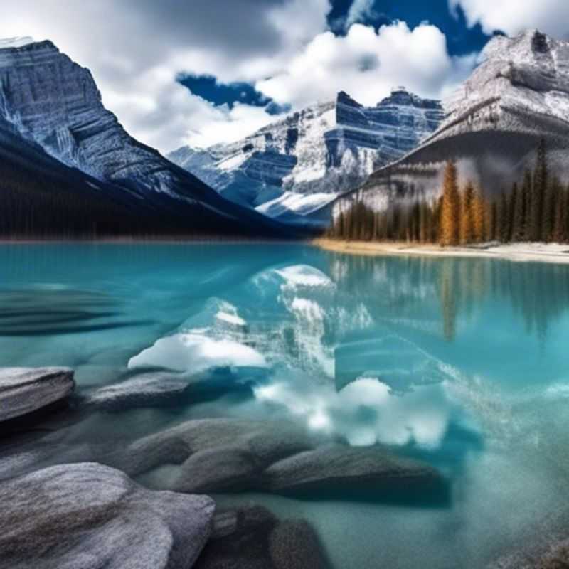 Un voyageur solitaire explorant la majesté de Banff, Canada, sous un manteau de neige, en quête de culture et de luxe pendant son escapade hivernale de 5 jours.