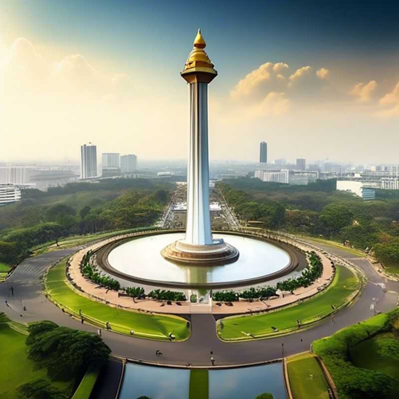 Two couples exploring the vibrant streets of Jakarta, Indonesia, surrounded by lush greenery and colorful street markets during their 5-day summer adventure.