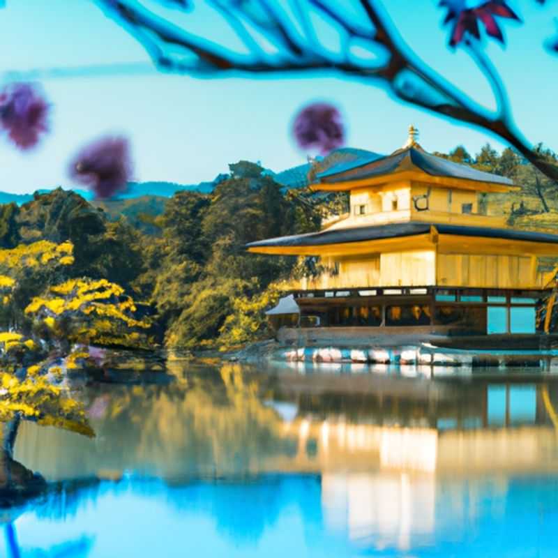 A visita ao Templo Kinkaku-ji na Primavera