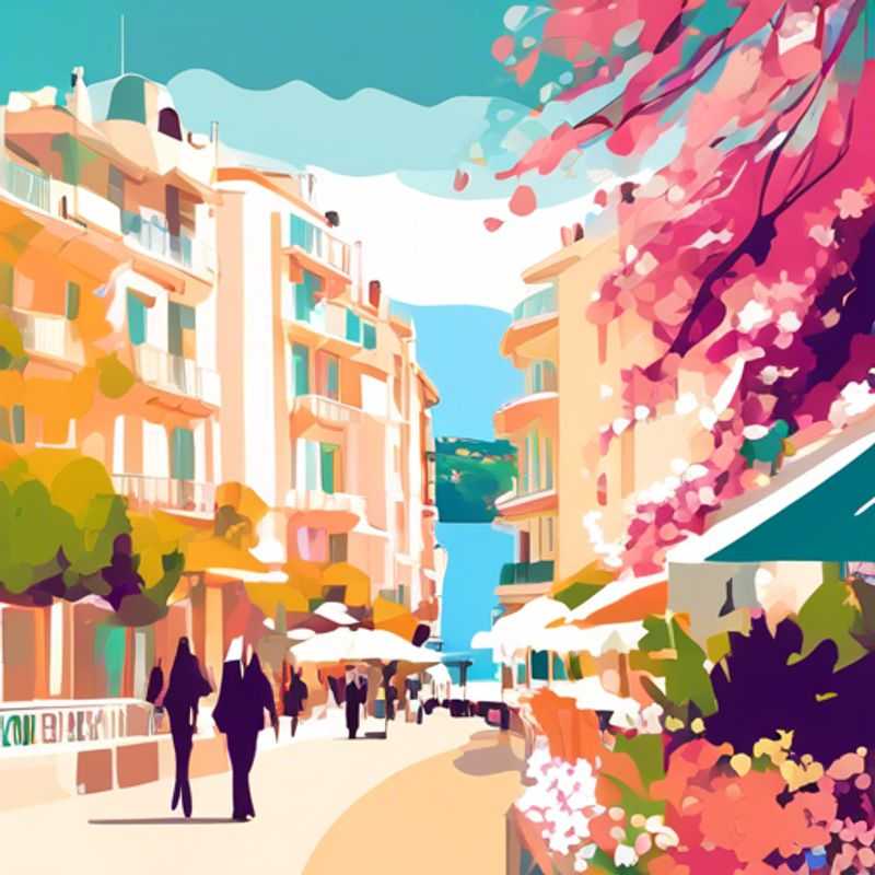 Un voyageur solo profitant du charme printanier de Cannes, France, lors d'un séjour de 4 jours, entouré de palmiers, de plages dorées et de l'ambiance élégante de la Côte d'Azur.
