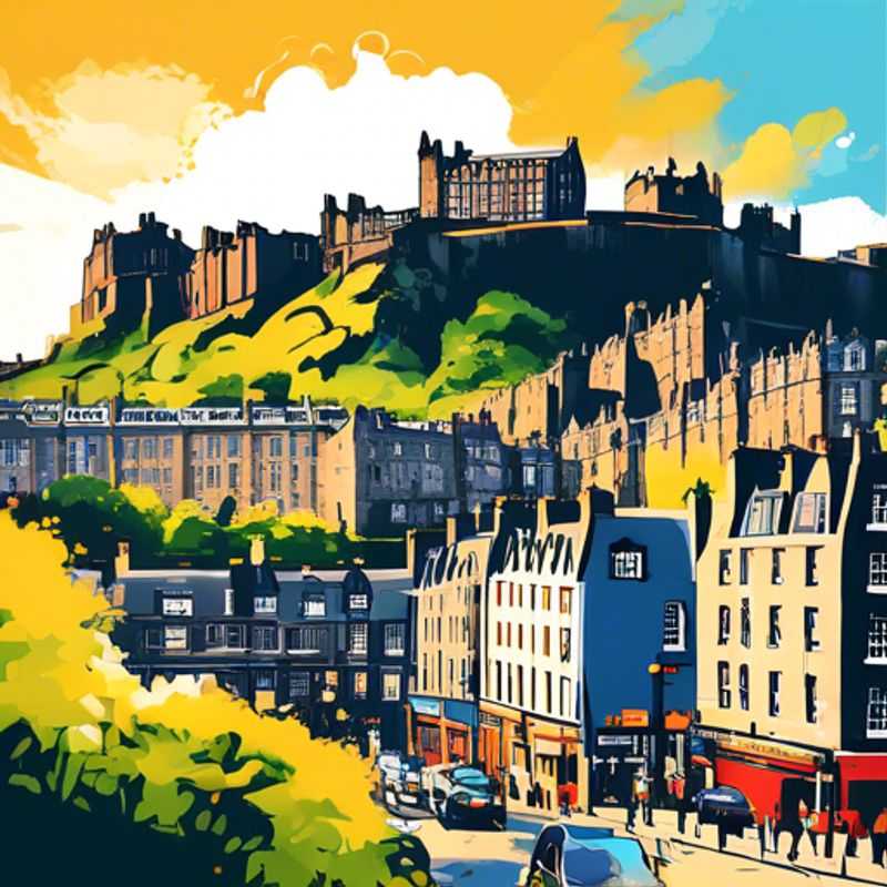 Here are a few options for alt text in Portuguese for an image of Edinburgh in an article about whether Edinburgh is considered a luxury destination: