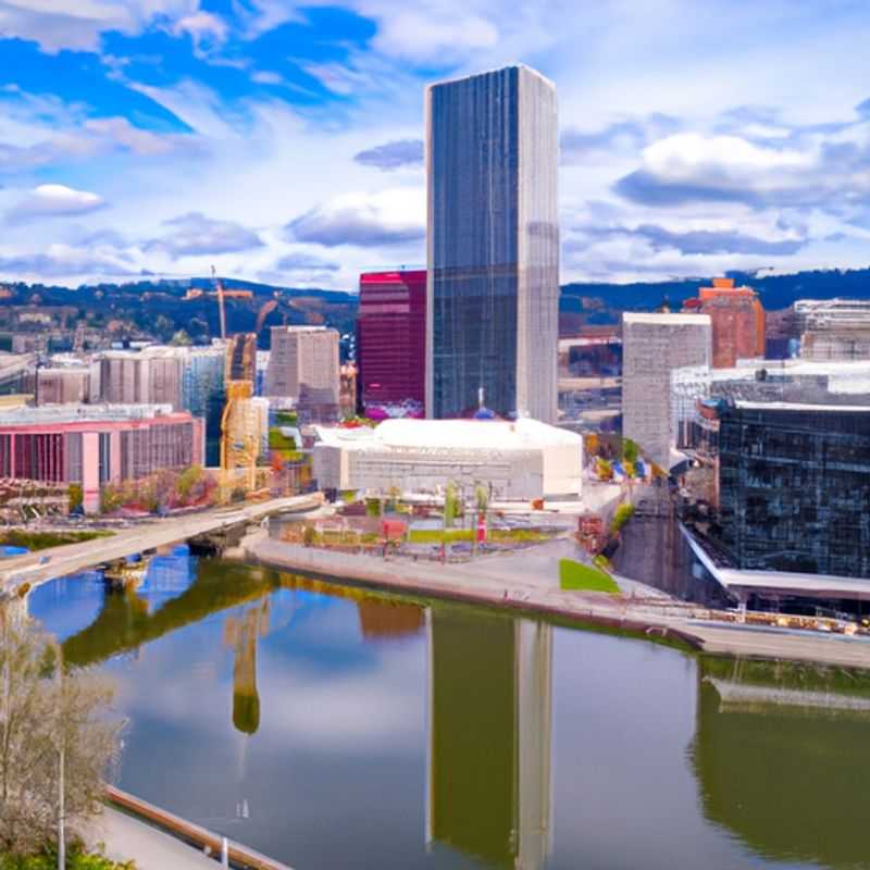 Viajante solitário contemplando a vibrante e eclética cidade de Portland, EUA, durante sua jornada de 3 semanas na primavera, imerso na cultura vibrante e nas belezas naturais da cidade.