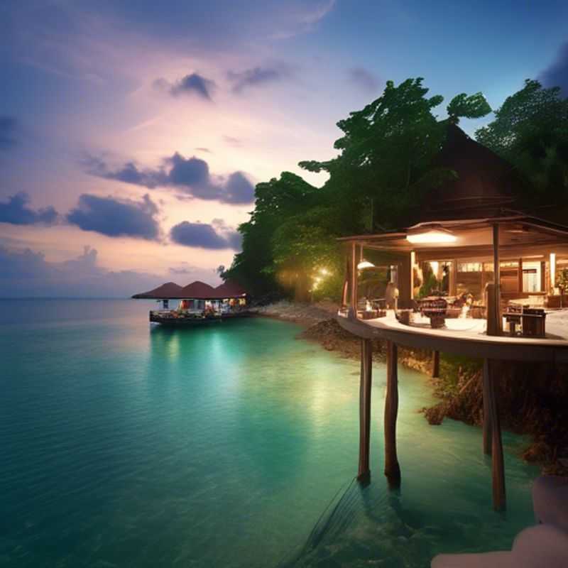 A solo traveler, The Luxury Foodie, savoring the vibrant and flavorful local cuisine amidst the lush, tropical paradise of Koh Phangan, Thailand, during a week-long spring sojourn.