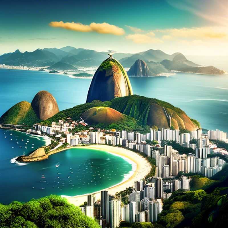 Rio de Janeiro : plages de sable blanc et montagnes luxuriantes, symbole du luxe brésilien. (Rio de Janeiro: white sand beaches and lush mountains, a symbol of Brazilian luxury.)
