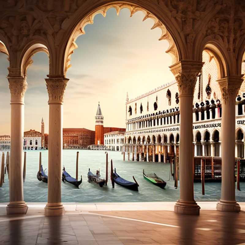 Viajante solo explorando os encantos de Veneza, Itália, durante a primavera, cercado por canais serenos e arquitetura deslumbrante, em uma jornada de duas semanas como o Viajante de Luxo de Longa Duração.