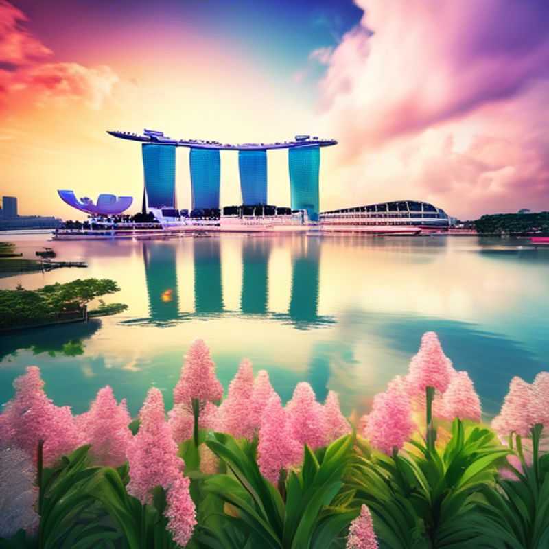 Una pareja disfrutando de un fin de semana de lujo en Singapur, explorando impresionantes rascacielos y jardines exuberantes durante su escapada de 24 horas en primavera.