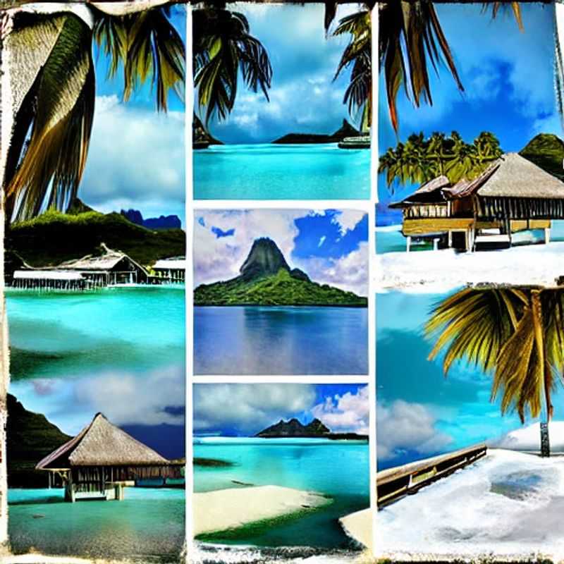 Deux couples appréciant la beauté envoûtante de Bora Bora, Polynésie française, lors de leurs vacances d'été luxueuses.