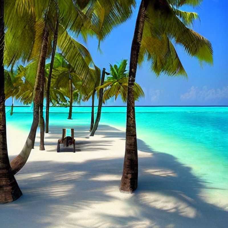 Un couple se relaxant dans le luxe absolu aux Maldives, sur une plage de sable blanc immaculée, illustrant la destination parfaite pour des vacances d'été somptueuses.