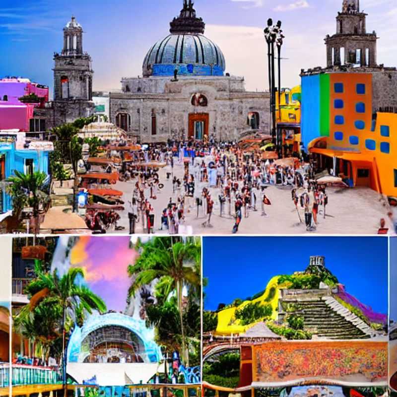 Deux couples profitant du soleil éclatant de Mexico City, Mexique, lors de leurs vacances estivales de luxe.