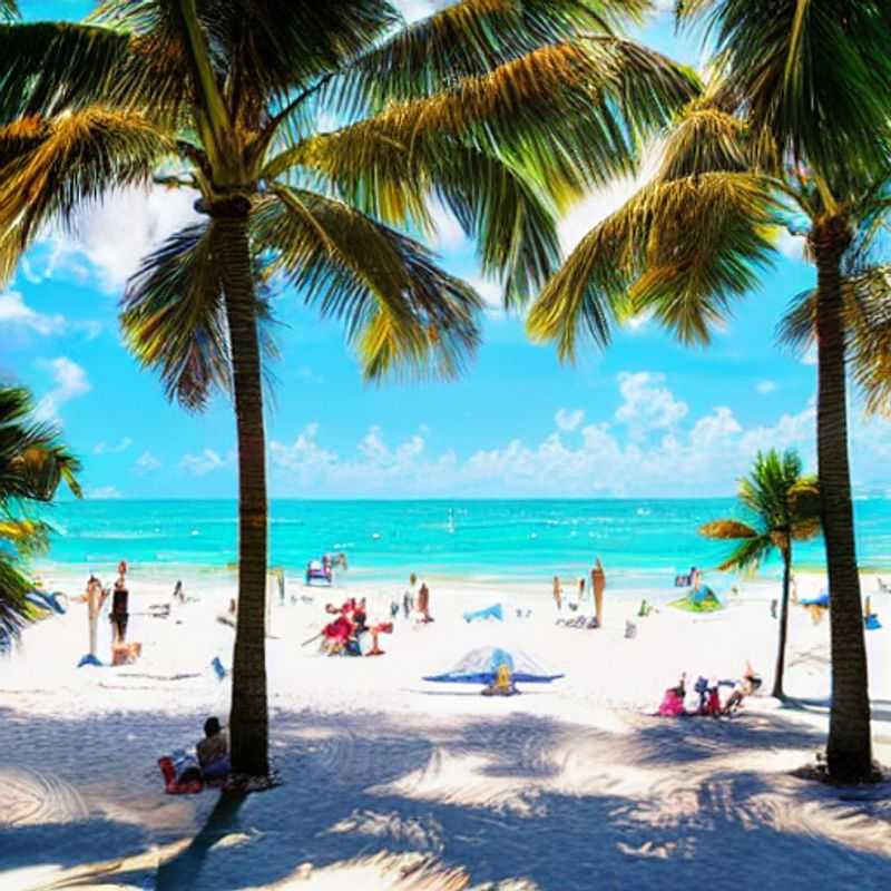 Plage de Miami Beach, USA, baignée de soleil : un aperçu du luxe et de l'éclat qui vous attendent pour des vacances d'été inoubliables. (Miami Beach, USA bathed in sunlight: a glimpse of the luxury and glamor that awaits you for an unforgettable summer vacation.)