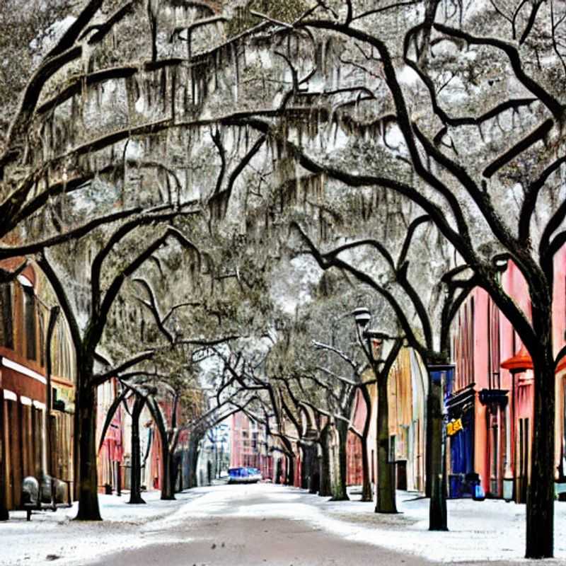 L'élégance sudiste rencontre le luxe: Une demeure historique de Savannah, USA, baignée par la lumière estivale, laissant entrevoir une escapade de vacances raffinée et pleine de charme.