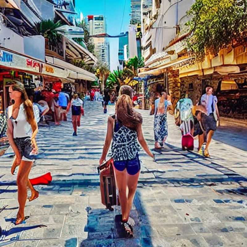 Un couple profitant du soleil éclatant sur une plage de Tel Aviv, Israël, symbole d'un luxe décontracté au bord de la Méditerranée, questionnant : Tel Aviv, est-elle une bonne destination pour des vacances d'été luxueuses ?